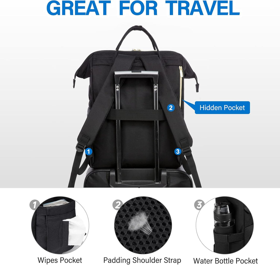 LOVEVOOK Rucksack Damen Schulrucksack, Wasserdicht Laptoprucksack mit Ladeanschluss, Rucksäcke für U
