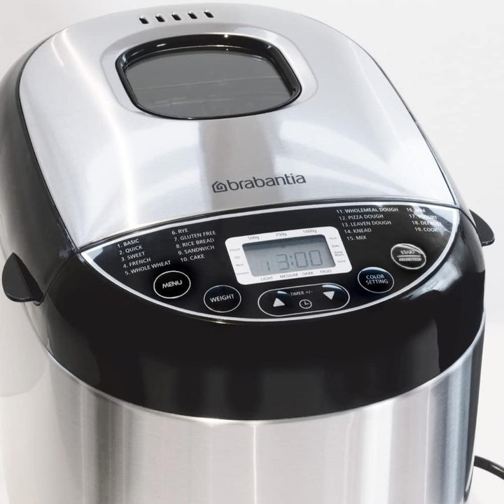 Brabantia BBEK1114 Brotbackautomat - Brotbackmaschine - 19 Programme - Zeitvorwahl 15 Stunden - Warm