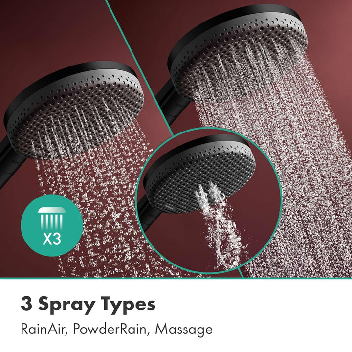 hansgrohe Raindance Alive Select S - Duschset mit Duschkopf wassersparend (EcoSmart, 3 Strahlarten i