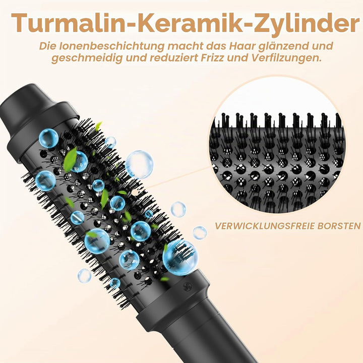 Thermal Brush 38mm, Wärmebürste mit 120–200°C LCD-Display, Lockenbürste Haarstyler Rundbürste, Verwe