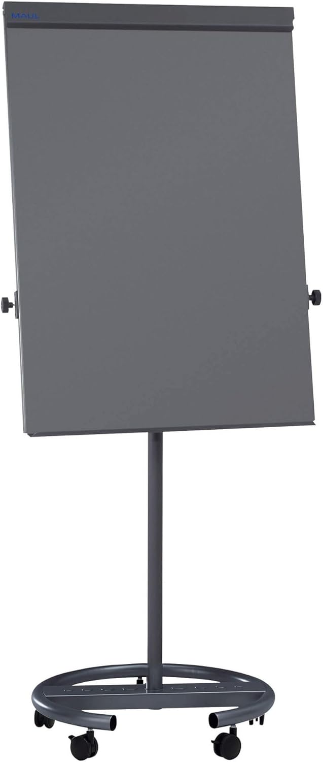 MAUL Flipchart MAULoffice 70x100cm | Mobiles Whiteboard mit 5 Fussrollen und Rundfuss | Magnetische