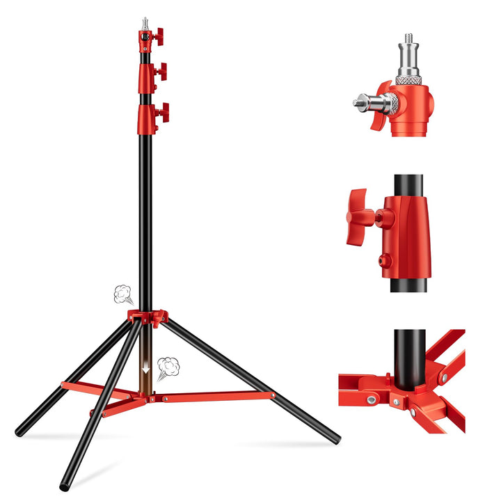 Soonpho Lichtstativ Vollmetall Puffer Druckstativ 9,1 ft/280cm Light Stand Bunt 10kg Tragkraft für O