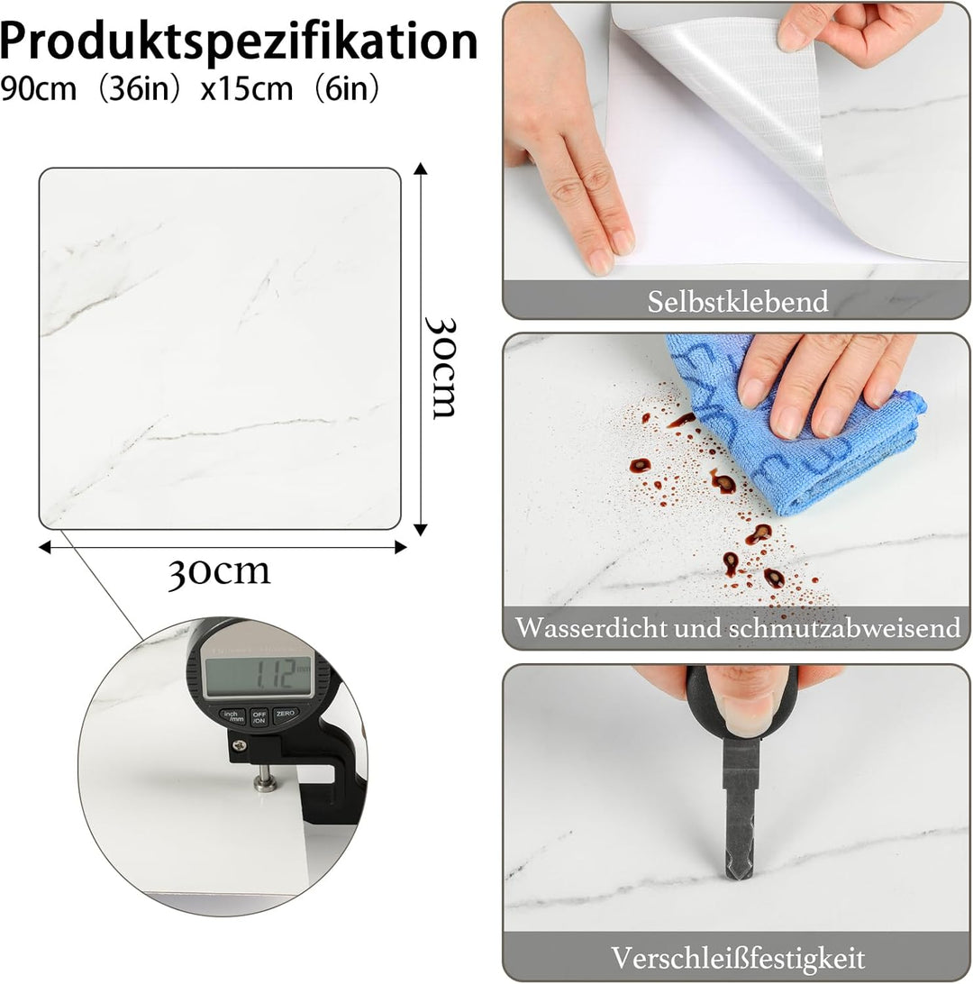 Irisroom Vinylboden Selbstklebend PVC Bodenbelag Selbstklebend Vinyl-Fliesen, Klebefliesen Boden Wei
