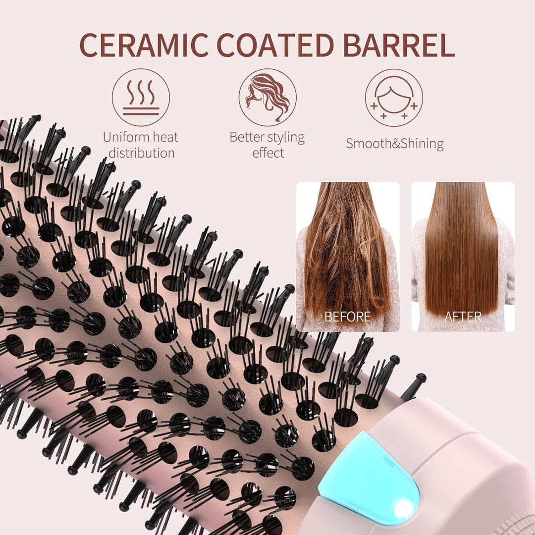 K&K 38mm Thermobürste Keratin Thermal Brush Protect Beheiztes Fass Heisse Haarbürste Ionisch Glatt S