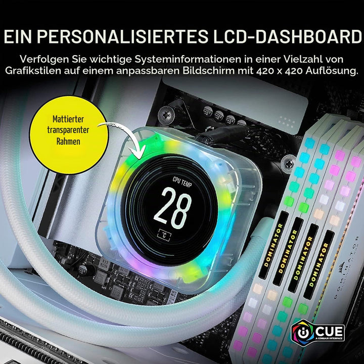 Corsair iCUE Elite CPU-Kühler LCD-Display Upgrade-Kit - IPS-LCD-Bildschirm mit anpassbarer Anzeige,