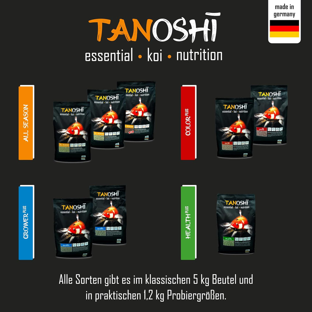 Tanoshi Koifutter - Color Plus 5 kg 3mm | Schwimmendes Allein-Koifutter für Intensive Farbentwicklun