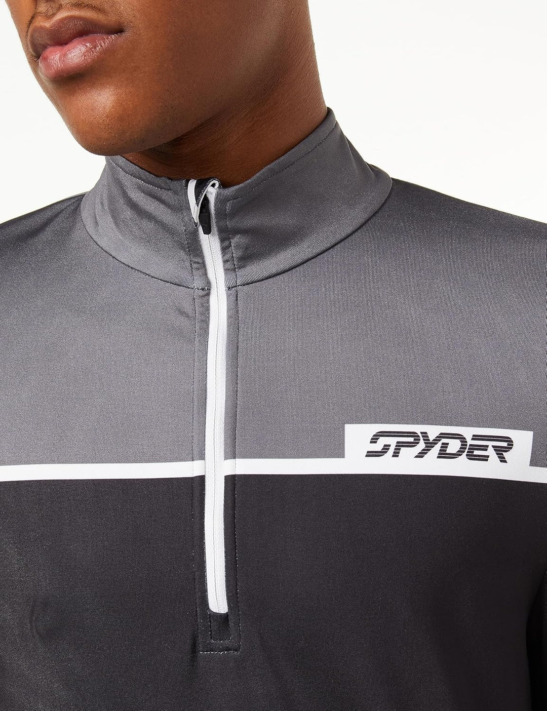 Spyder Herren Capitol Zip T-Neck T-Shirt, Schwarz