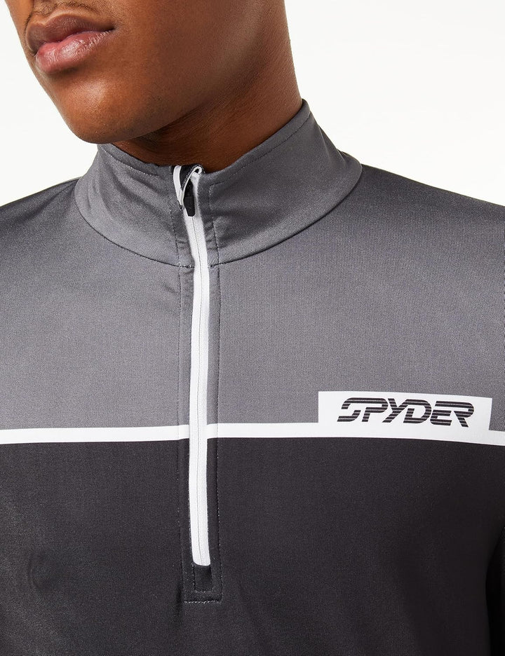 Spyder Herren Capitol Zip T-Neck T-Shirt, Schwarz
