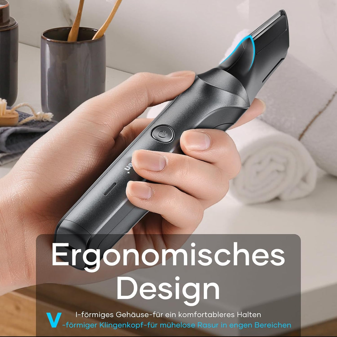 Kensen V-förmig Herren Intimrasierer Wasserdicht Körperrasierer Typ-C Nass Trocken Bodygroom für Bei