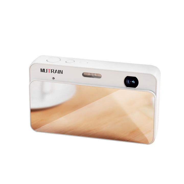 MUTRAIN Slide Open Digital Point and Shoot Kamera mit Spiegel, 1080P Fotografie Praxis, White, X10,