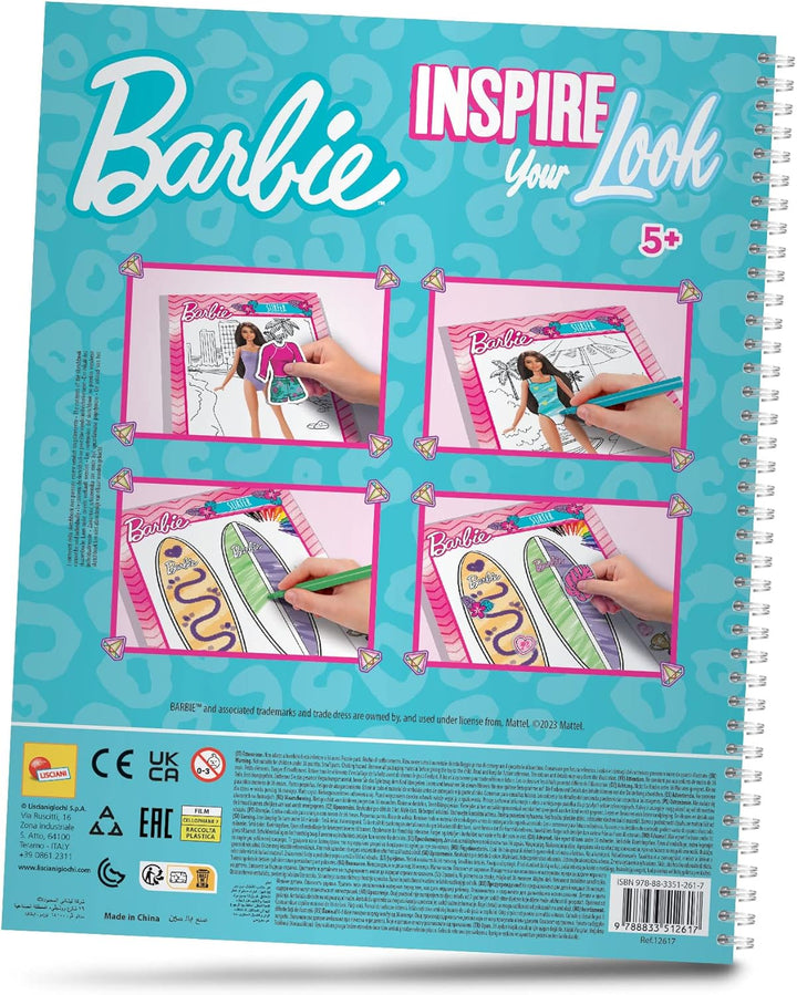 Lisciani - BARBIE - Skizzenbuch Inspiriert Deinen Look - BARBIE Modelle zum Anziehen - Kreatives Spi
