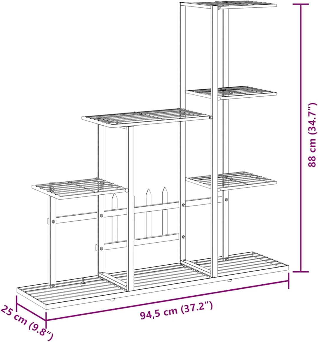 Gecheer Blumenständer Pflanzenständer Dekorationsgegenstände Blumenständer Pflanzenregal 94,5 x 25 x