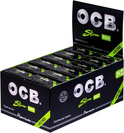 OCB Premium Rolls + Tips, 24 Stück, 16 x 10 x 7 cm, Schwarz Single, Single