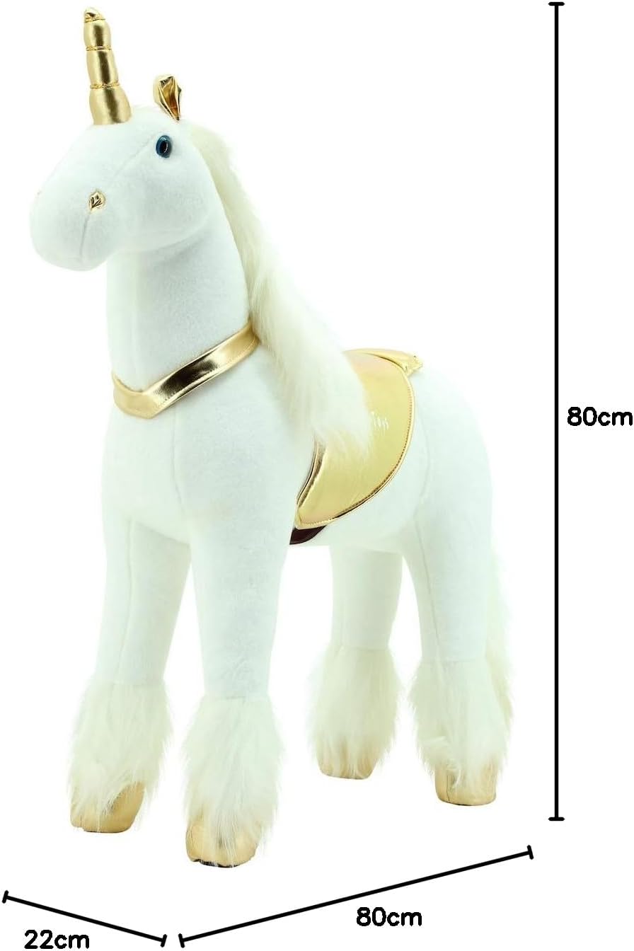 Sweety Toys 11292 Stehpferd Einhorn 80 cm mit Stahlunterbau