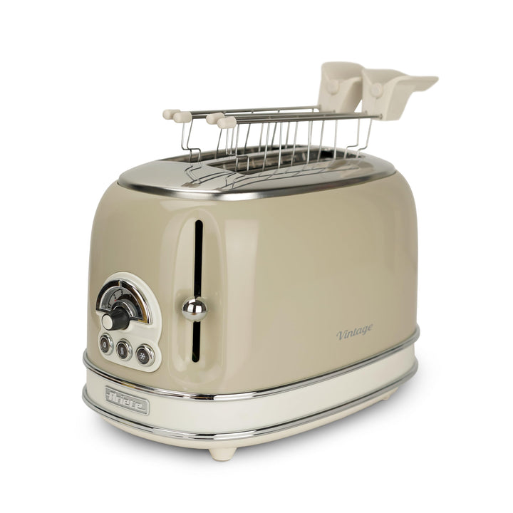 Ariete Vintage 155, 2-Scheiben-Toaster, Retro Toaster mit 6 Toaststufen, Automatischer Auswurf, Auft