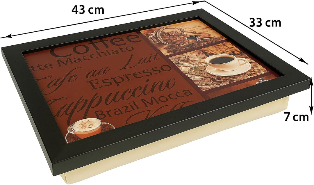 Knie-Tablett mit Kissen – Bequemes Kissen-Tablett für Laptop, Kaffee, Frühstück und mehr – Praktisch