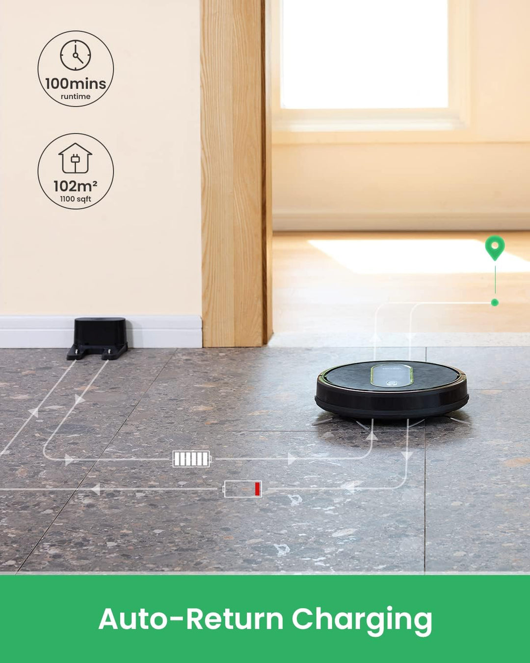 Vactidy Nimbel T6 Saugroboter mit 2800 Pa Saugkraft,120 Min Laufzeit,Staubsauger Roboter mit Alexa&G