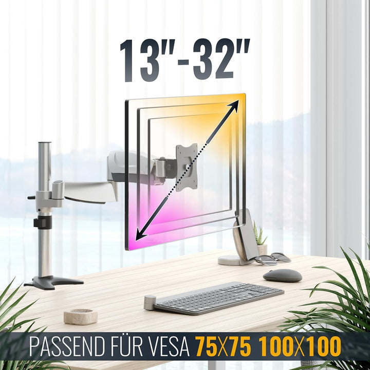 RICOO Monitor Halterung Tisch Gasdruckfeder für 13-32 Zoll, VESA Tischhalterung, Monitorarm TS3011,