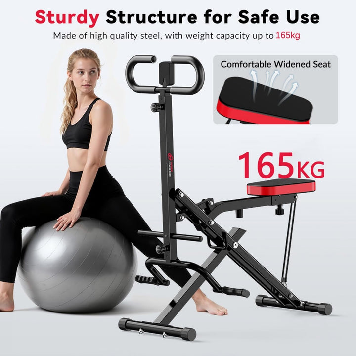 Squat Machine Faltbare Heimtrainer Fitnessgeräte, Assist Row-N-Ride Trainer, 165 kg belastbar, AB Bo
