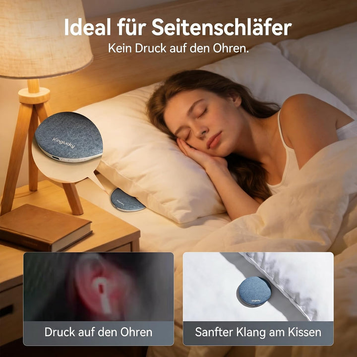 Kinglucky X50 Kissenlautsprecher Bluetooth Pillow Speaker für unter dem Kopfkissen, mit Weissem Raus