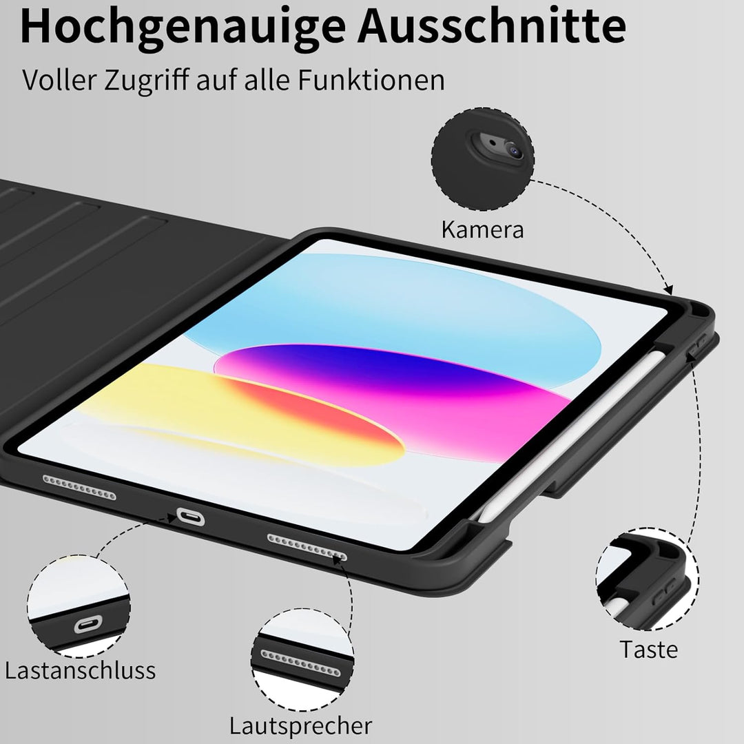 Hülle mit Tastatur für iPad 11. Generation (A16) 2025 11 Zoll, iPad 10. Generation 2022 10,9 Zoll, M