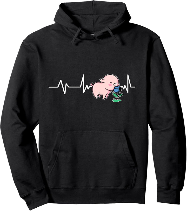 Ferkel Niedlich Schwein Herzschlag Schwein Geschenk Schwein Pullover Hoodie