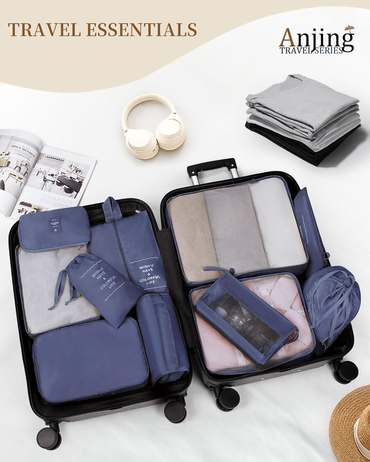 Anjing koffer Organizer 11-teilig, Packing Cubes, leichte Reisegepäck-Organizer, platzsparend, wasse