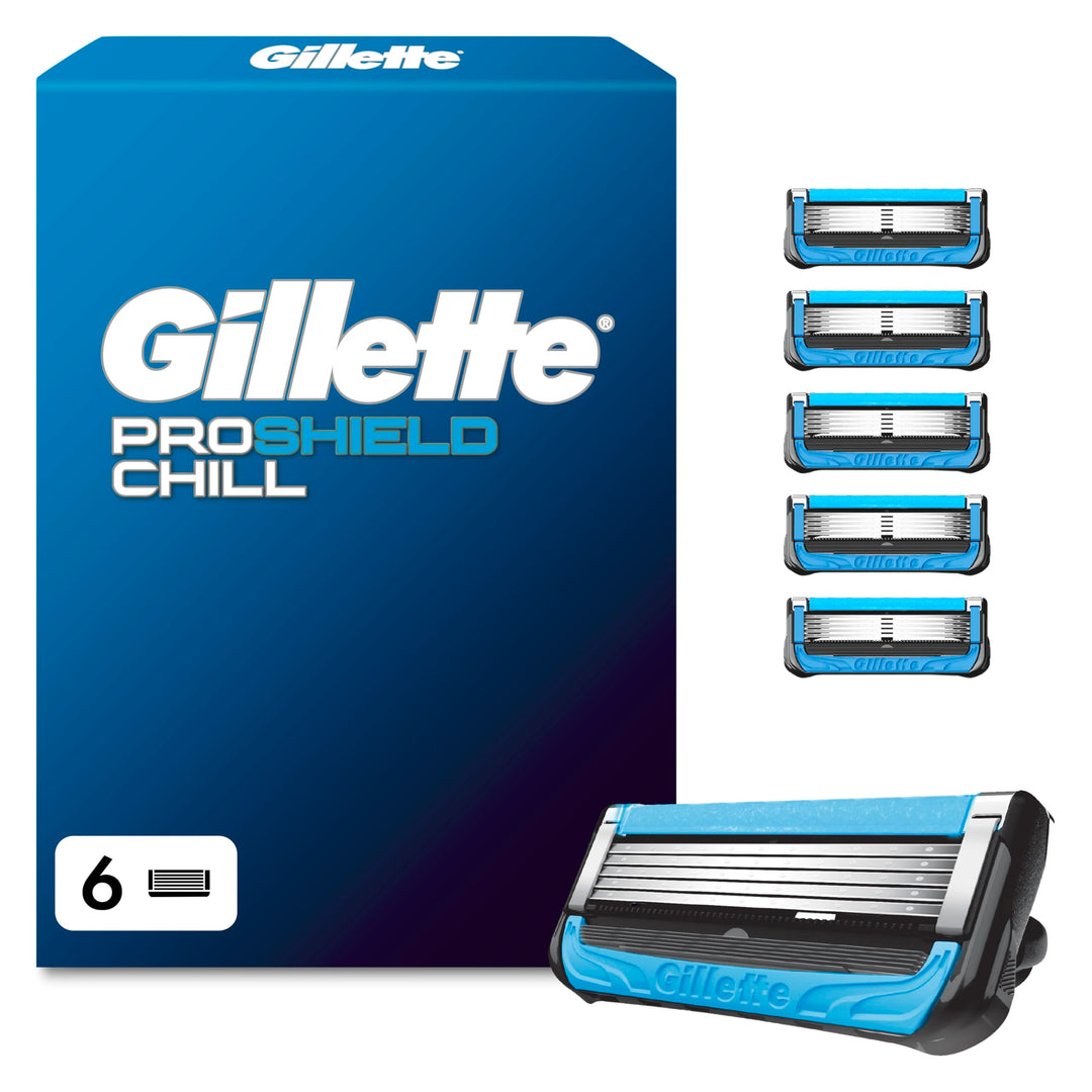 Gillette ProShield Chill Rasierklingen für Rasierer, 6 Ersatzklingen für Nassrasierer Herren mit 5-f
