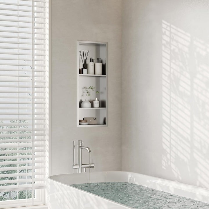 Neodrain Wandnische Dusche Edelstahl Dreifach-Duschnische Wandnische Lagerung für Badezimmer 75x30 c