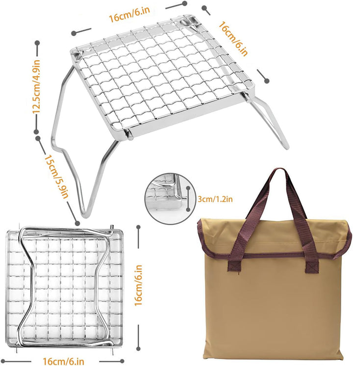 Outdoor Camping Grill, Edelstahl Holzkohlegrill Reisegrill, Tragbarer Campinggrill, Mini Edelstahl K
