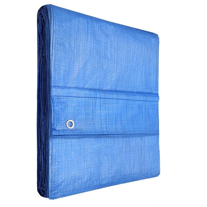 KOTARBAU® Gewebeplane 12x15 m Blau 75g/m2 Abdeckplane Verstärkten Ösen Schutzplane Bauplane Wasserdi