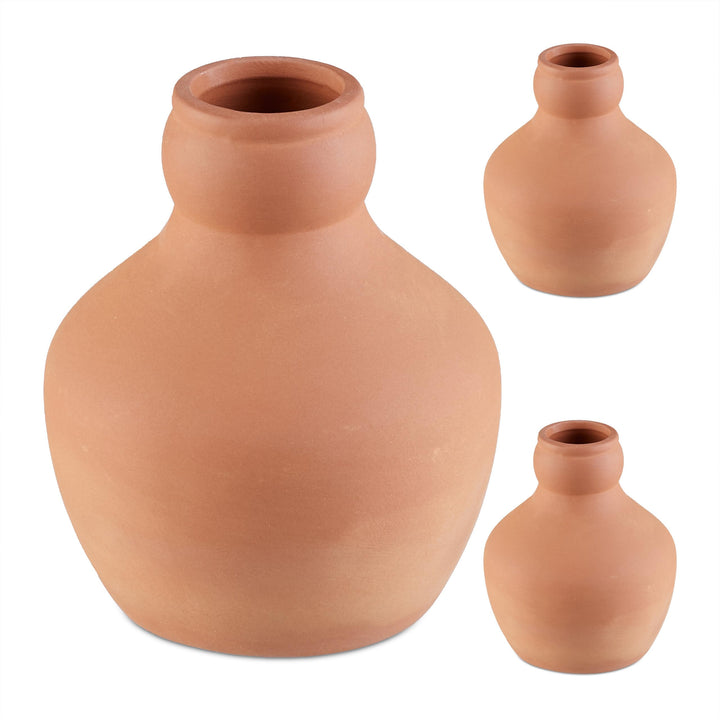 Relaxdays Ollas, 3er Set, 550 ml, Ton, wurzelnahe Bewässerung, Hochbeet & Gewächshaus, weniger Wasse