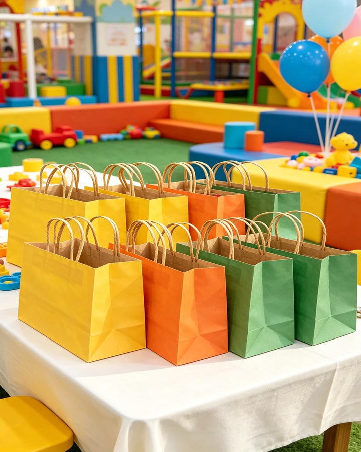 Gcardist 100 Stück Breit Gross-Geschenktüten aus Papier mit Henkeln–12.6"×4.3"×10" Party-Tüten aus K