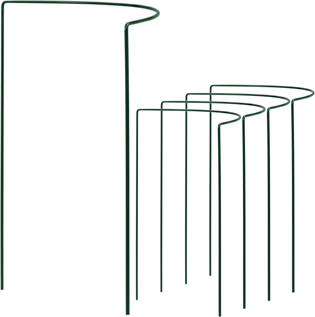 5X Pflanzenstütze halbrund - Ø 38 cm - 115 cm hoch - aus 5mm kunststoffummantelten Draht - Blumenhal