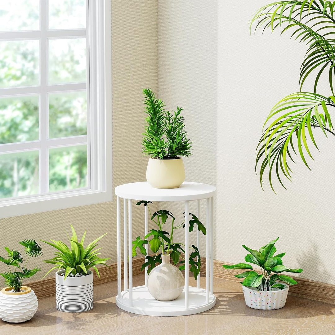 HDANI Rund Pflanzenständer Metall 35cm,Solider und Robuster Blumenständer für Wohnzimmer, Garten,Bal