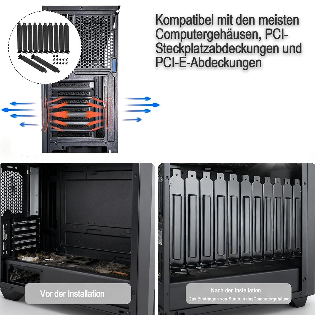 PCI Slot Abdeckung 12 Stück, 120X 18MM PCI Steckplatzabdeckung, Steckplatzabdeckungen, Hartstahl Sta