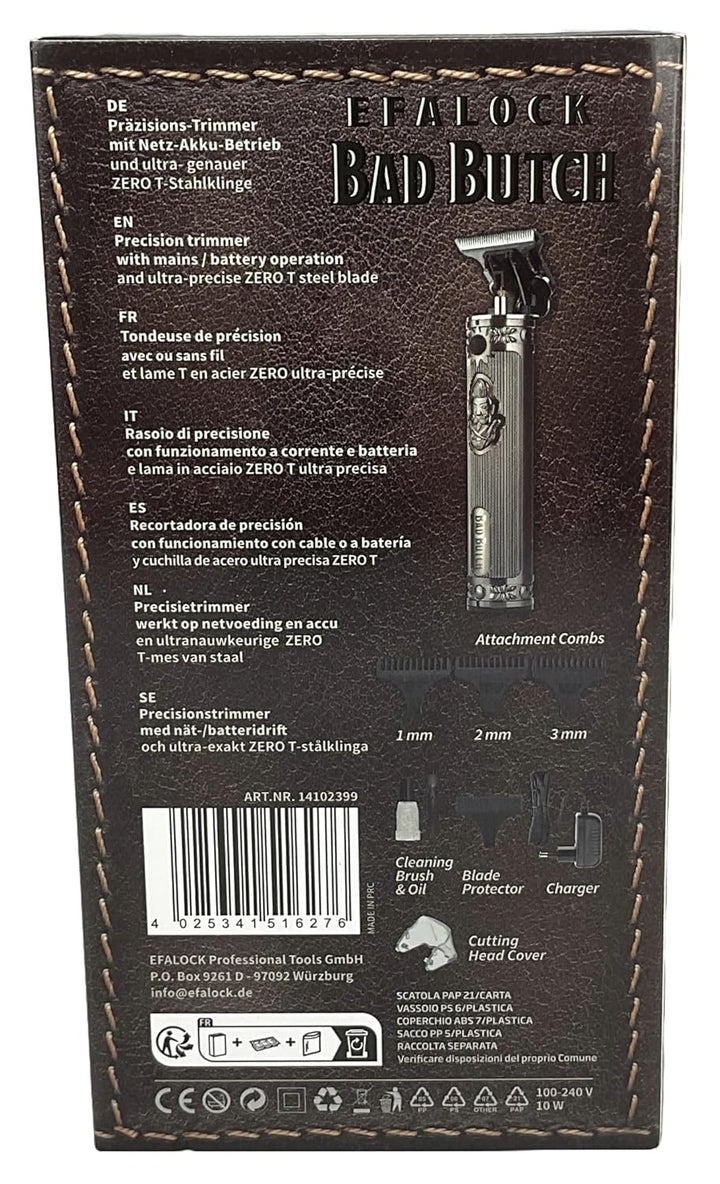 Efalock Profi-Haartrimmer Bad Butch Präzisions-Trimmer mit Netz-Akku-Betrieb