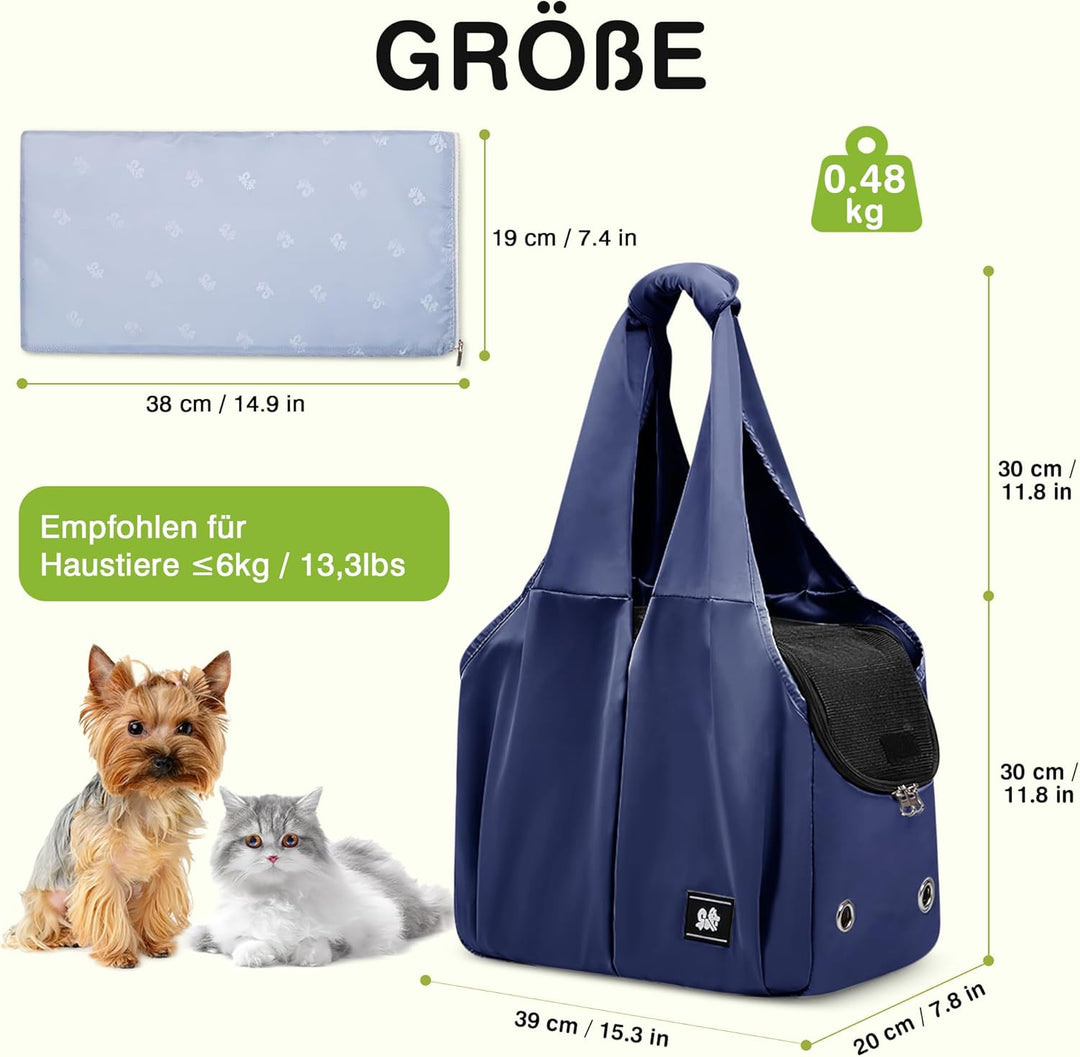 ALLSOPETS Hundetasche Leichte FaltbareTragetasche mit Sicherheitsleine Hände Frei Reisetasche Schult