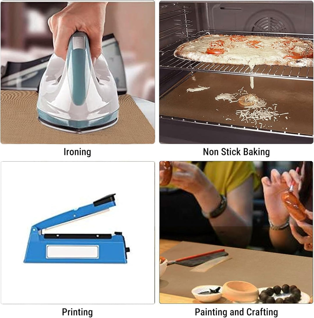 PTFE Teflonfolie für Wärmepresse, Teflonfolie Dauerbackfolie Backpapier Wiederverwendbar PTFE, Trans