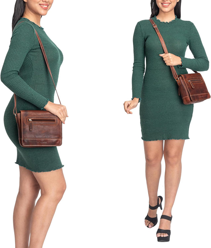 STILORD 'Edith' Lederhandtasche Damen Echtleder Klein Leder Handtasche Schultertasche Umhängetasche