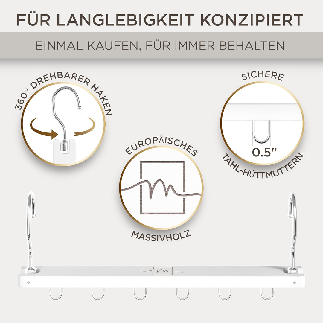 MORALVE Platzsparender Kleiderbügel Organizer – 4er-Pack – 6-stufiger Organizer aus europäischem Buc