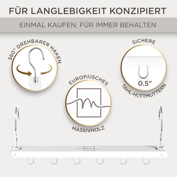 MORALVE Platzsparender Kleiderbügel Organizer – 4er-Pack – 6-stufiger Organizer aus europäischem Buc