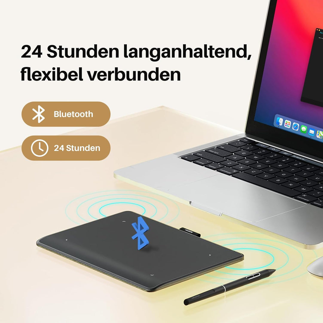 HUION Inspiroy Frego S Bluetooth-Grafiktablett, PenTech 3.0+, 6,3 x 3,9 Zoll grosses Zeichentablett