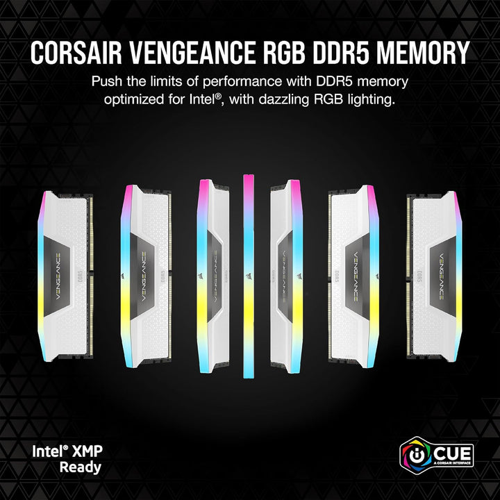 CORSAIR Vengeance RGB DDR5 RAM 64GB (2x32GB) 6000MHz CL30 Intel XMP iCUE Kompatibler Computerspeiche