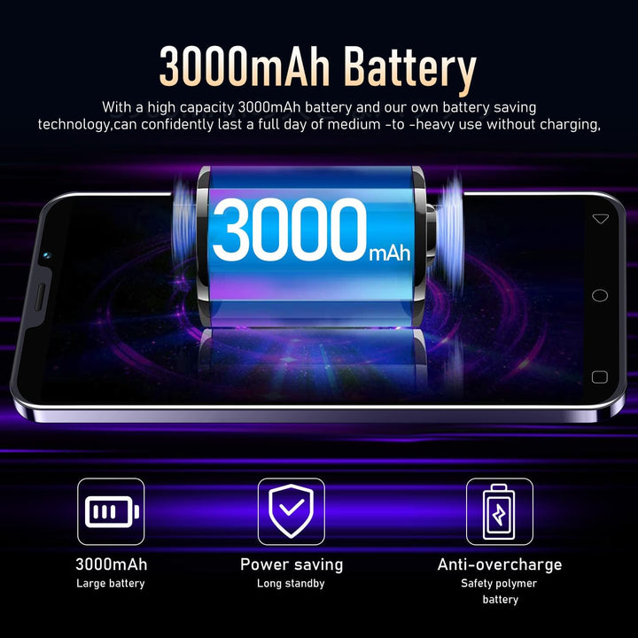 MTGud Günstige Smartphones, 5,0 Zoll IPS Display, 16GB ROM, 128GB, erweiterbar, Android 9.0, Dual-SI