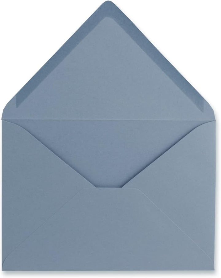 FarbenFroh by GUSTAV NEUSER 100x kleine Umschläge in Graublau DIN C7 8,1 x 11,4 cm mit Spitzklappe u