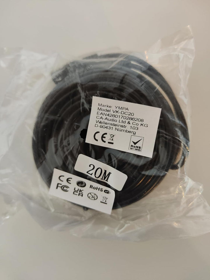 DC Strom Kabel Verlängerung 12V 20 Meter YMPA VK-DC20, 20 Meter