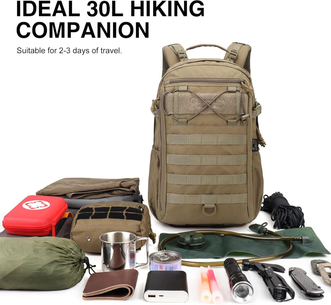 Mardingtop 30L Rucksack Herren Militär Wanderrucksack mit Rückenbelüftung | Trekkingrucksack Tactica