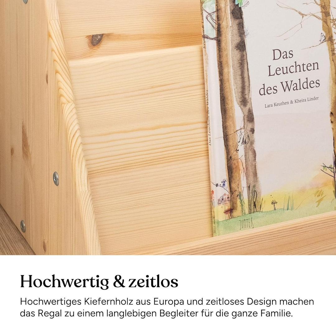 Ehrenkind® Bücherregal aus Kiefer | Kinder Bücherregal mit Kippschutz und Umweltfreundlicher Lackier