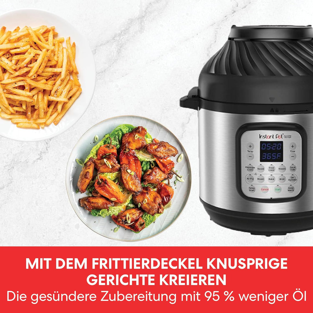 Instant Pot Duo Crisp + Heissluftfritteuse 11-in-1 Elektro-Multikocher 5,7 L - Schnellkochtopf, Luft